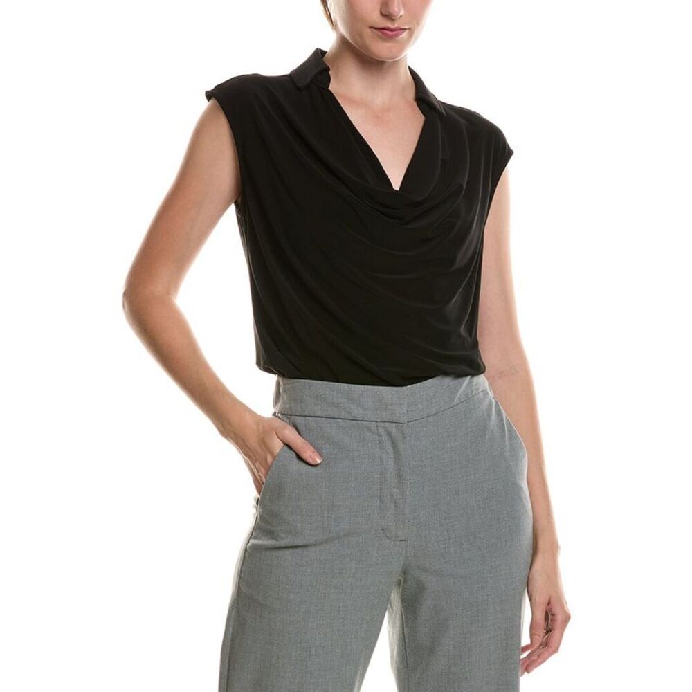 Anne Klein Womens  Cowl Neck Top, Black